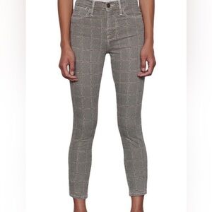 Frame Le High Skinny Crop‎ Jeans in Windowpane Plaid